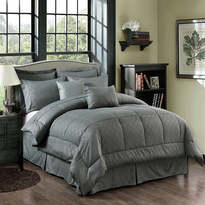 10-piece Solid Color Microfiber Comforter and Sheets Set
