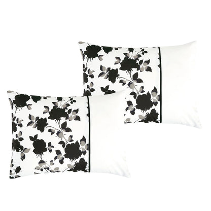 Shatex Kona 7 Pieces Ink Wash Flowers Bedding Comforter Set All-season Reversible Bed in a Bag