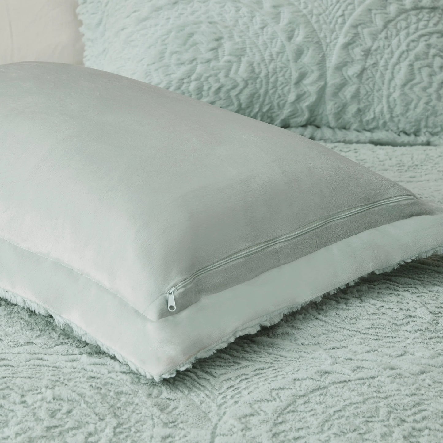 Madison Park Nova Embroidered Medallion Faux Fur Plush Comforter Set