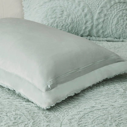 Madison Park Nova Embroidered Medallion Faux Fur Plush Comforter Set