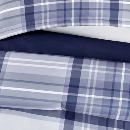 Serta Simply Clean Scott Plaid Antimicrobial Bedding Set with Sheets