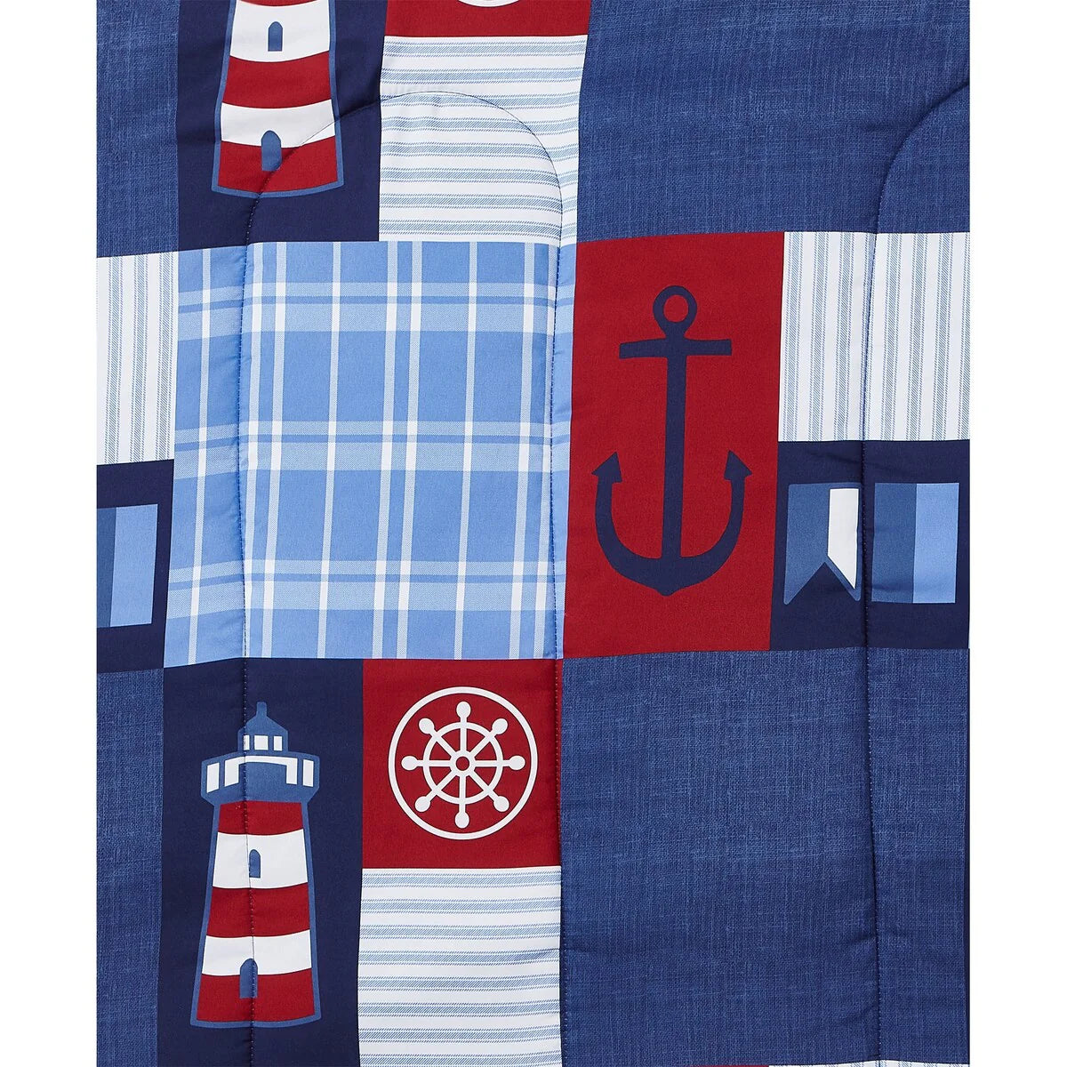 DESIGN STUDIO Nautical Patch Blue Ultra Soft Microfiber Reversible Comforter Set