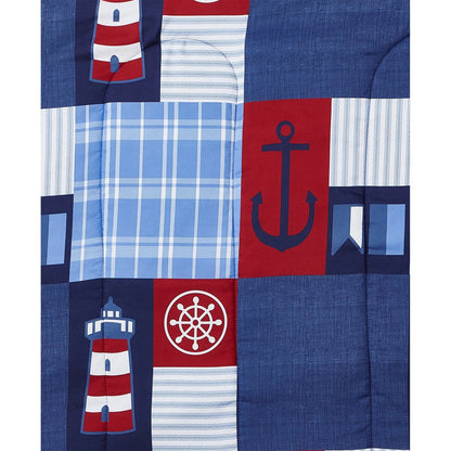 DESIGN STUDIO Nautical Patch Blue Ultra Soft Microfiber Reversible Comforter Set