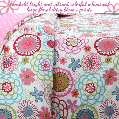 Cozy Line Mariah Floral Polka Dot Comforter Set with Decorative Pillow