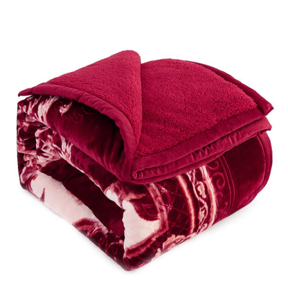 Ultra Plush Printed 3-piece Sherpa Borrego Comforter Set