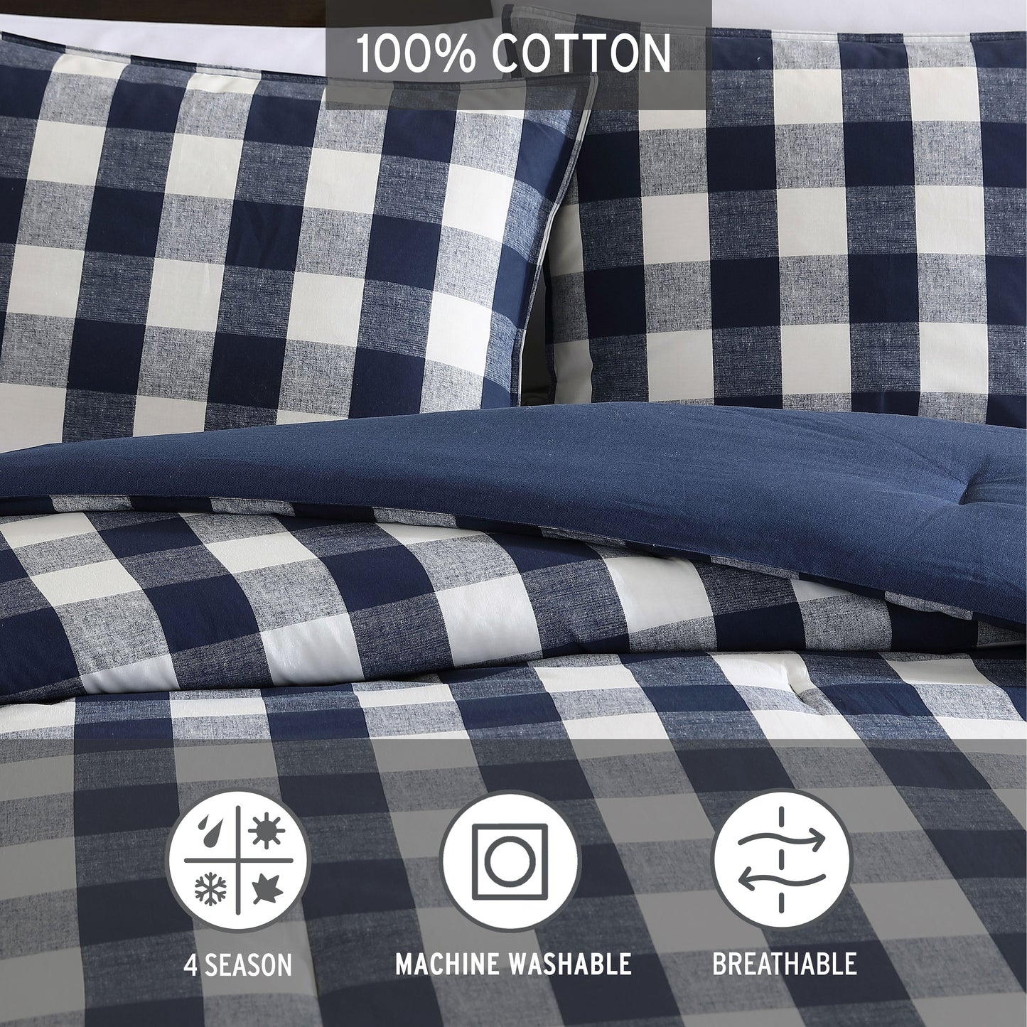 Eddie Bauer Lakehouse Plaid Blue Comforter Set