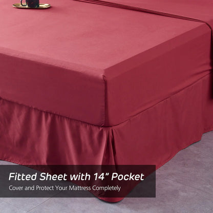 8 Pieces Bed in A Bag Pink Comforter Sets Bed Set