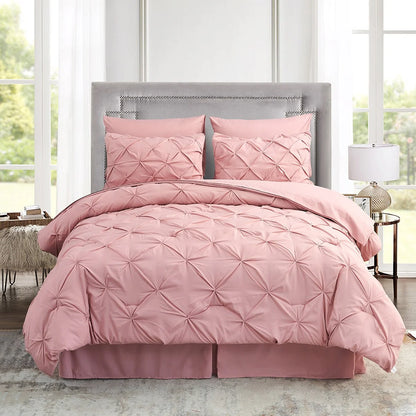 8-piece Pinch Pleated Bed-in-a-Bag Down Alternative Comforter Set