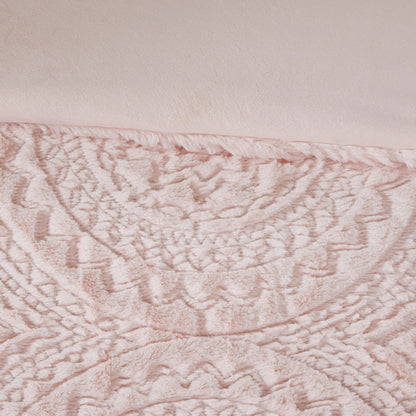 Madison Park Nova Embroidered Medallion Faux Fur Plush Comforter Set