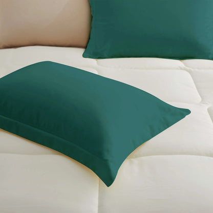 3 Piece Reversible Silky Luxury Soft Satin Comforter with 2 Satin Pillowcases
