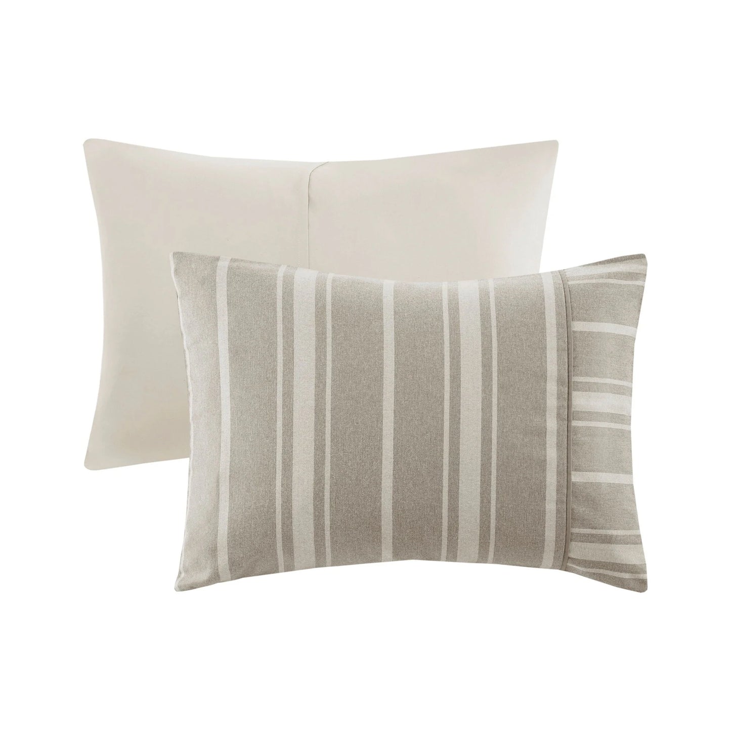 Beautyrest Kent 3 Piece Striped Herringbone Oversized Comforter Set