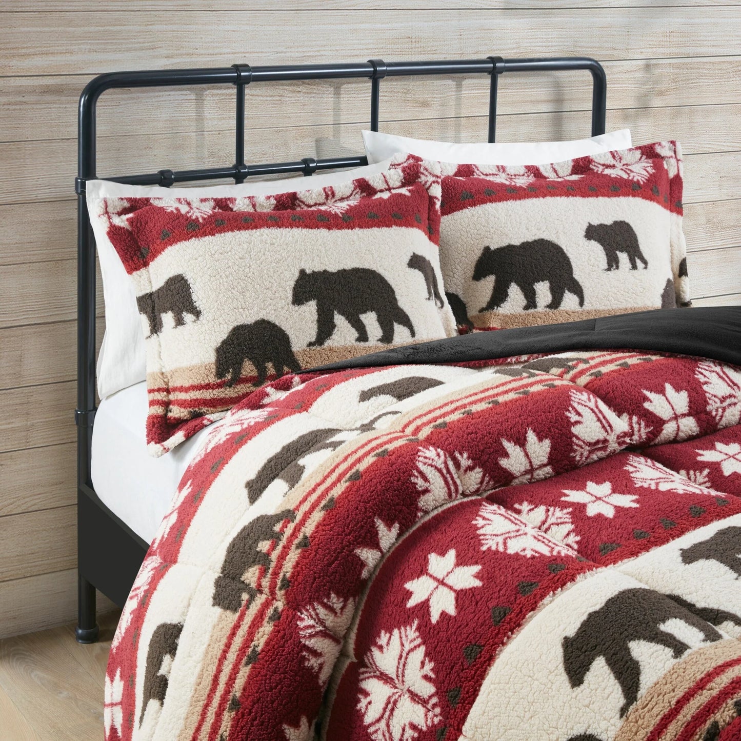 Woolrich Tunbridge Red/Black Print Sherpa Comforter Set