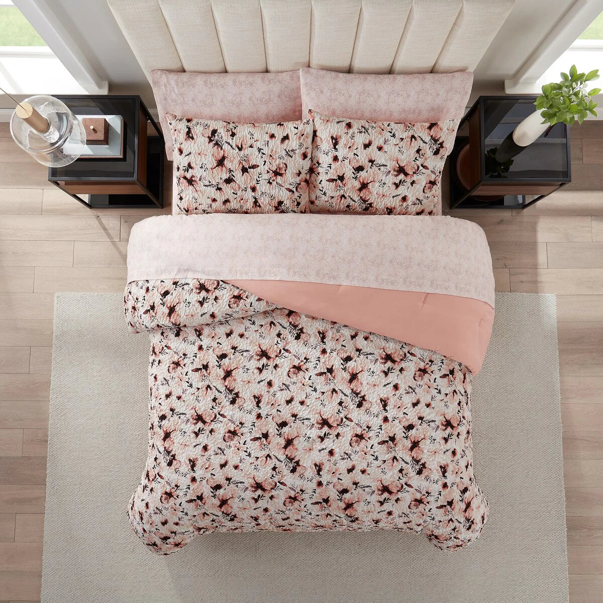 Nine West Nora Floral Printed Texture Bedding Set