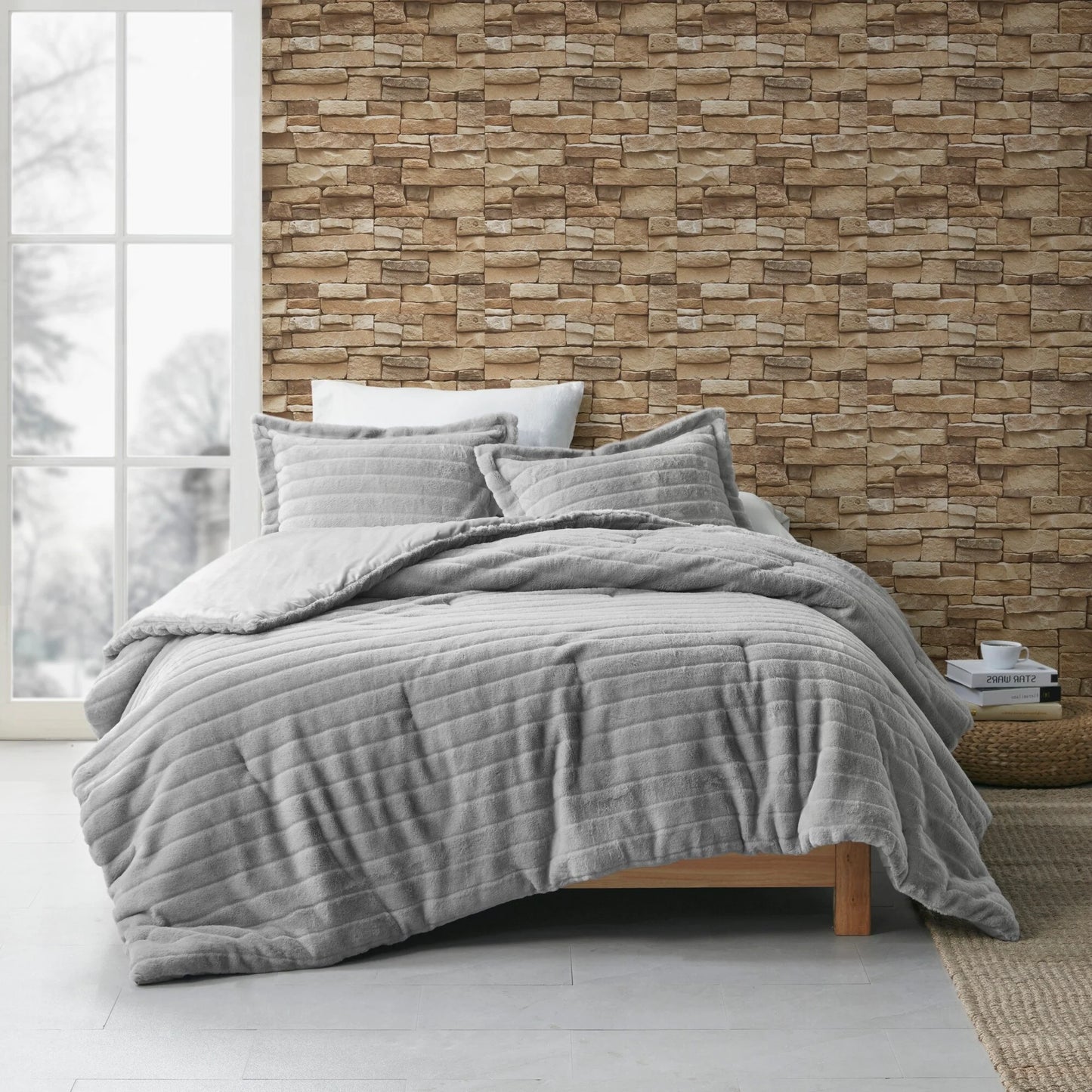 Madison Park Eve Faux Fur Comforter Set