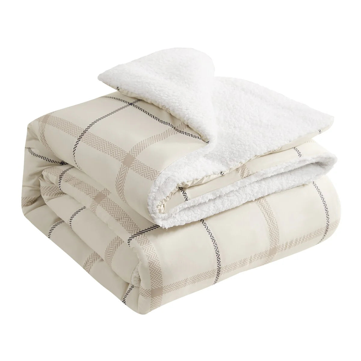 Lucky Brand Plaid Sherpa Reversible Comforter Sets