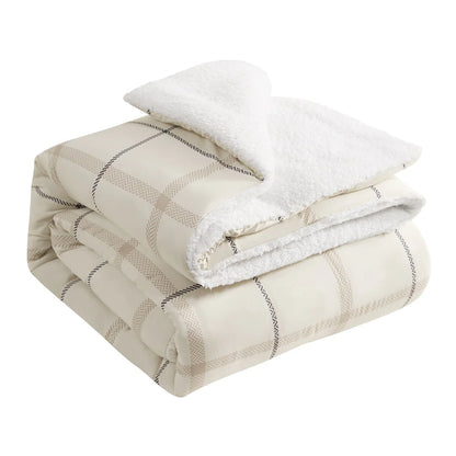 Lucky Brand Plaid Sherpa Reversible Comforter Sets