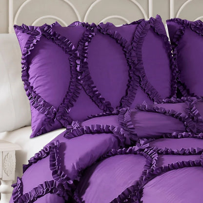 Lush Decor Avon Ruffled White 3-piece Comforter Set