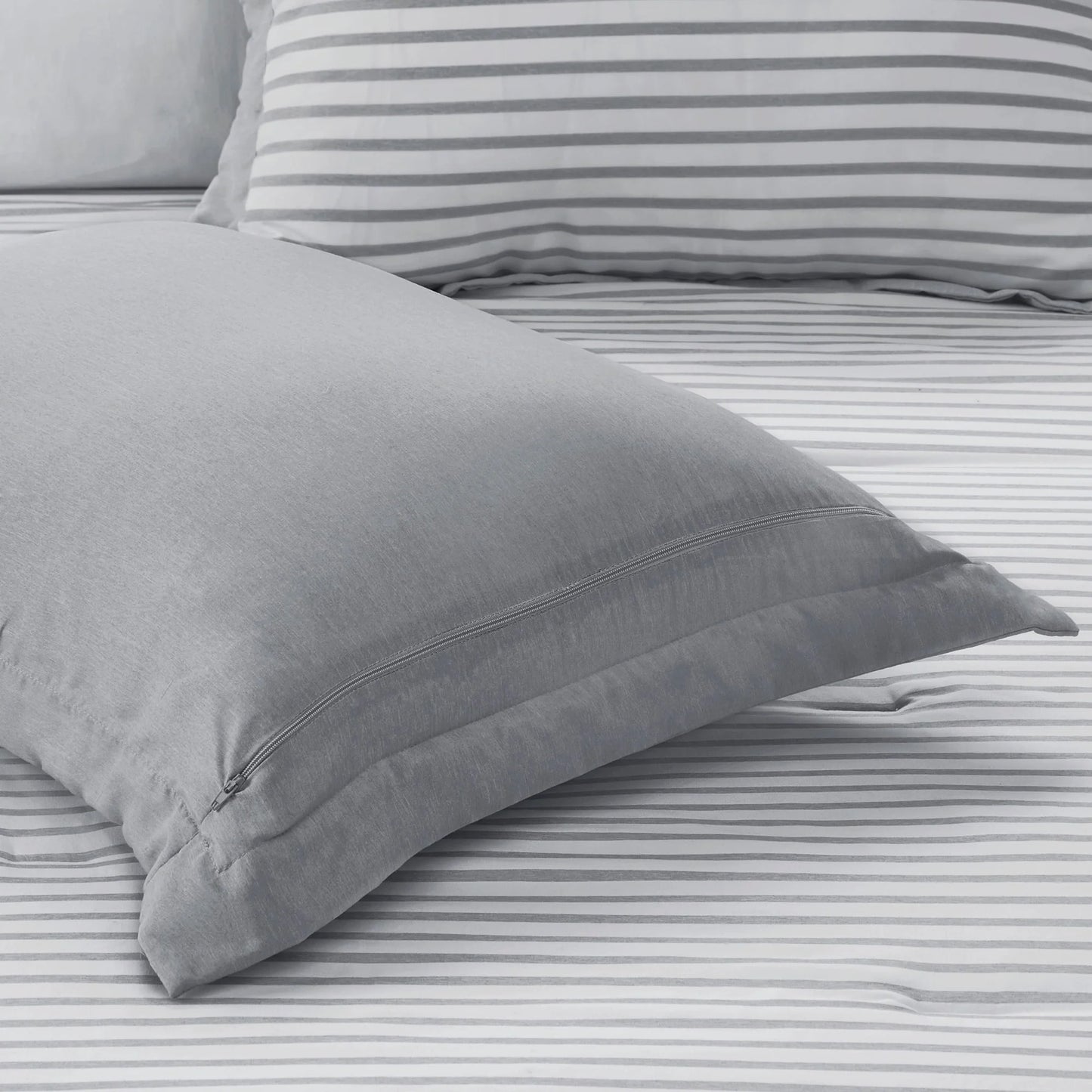 Madison Park Essentials Braydon Reversible Yarn Dyed Stripe Down Alternative Comforter Set