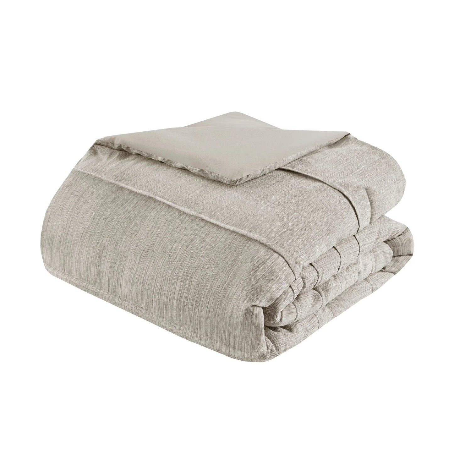 Beautyrest Maddox 3 Piece Striated Cationic Dyed Oversized Comforter Set with Pleats