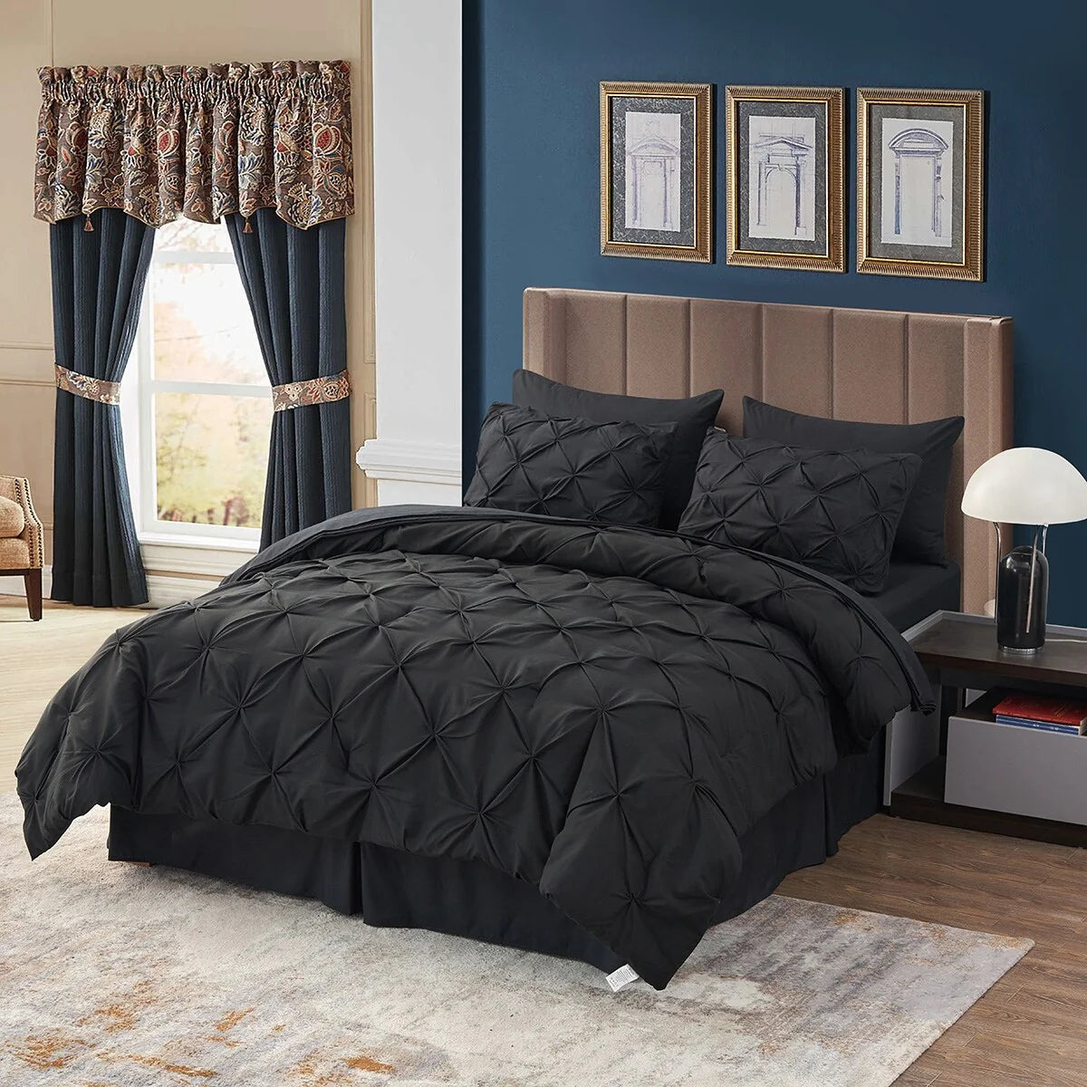 8 Pieces Bed in A Bag Pink Comforter Sets Bed Set