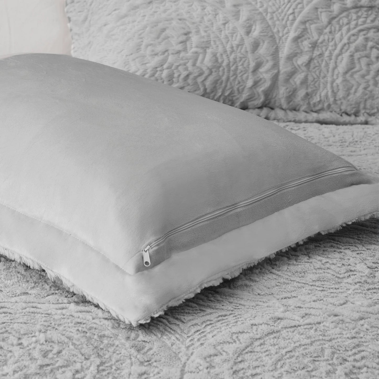Madison Park Nova Embroidered Medallion Faux Fur Plush Comforter Set