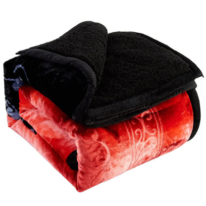 Ultra Plush Printed 3-piece Sherpa Borrego Comforter Set
