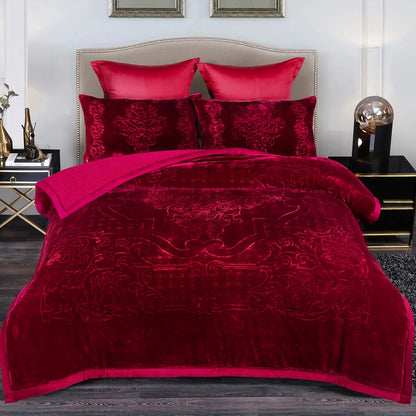 Ultra Plush Printed 3-piece Sherpa Borrego Comforter Set