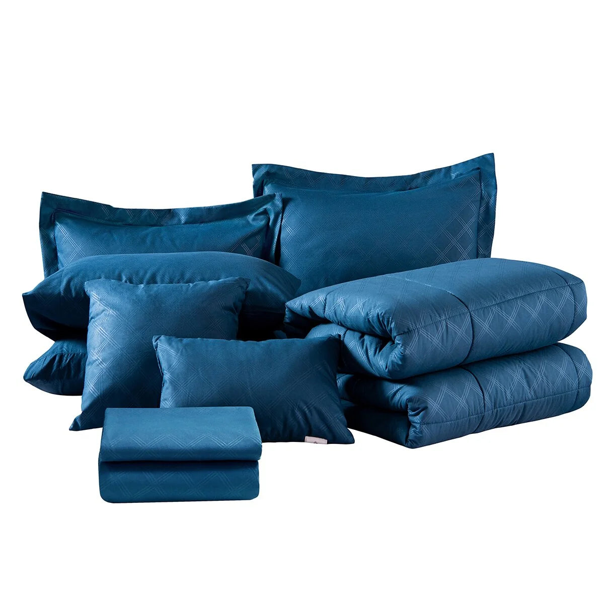 10-piece Solid Color Microfiber Comforter and Sheets Set