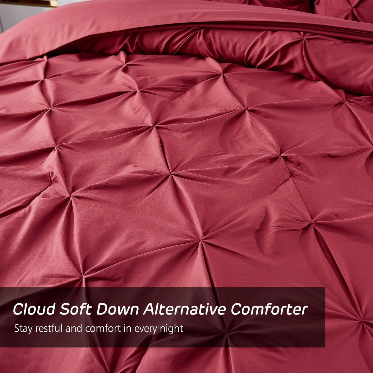 8-piece Pinch Pleated Bed-in-a-Bag Down Alternative Comforter Set