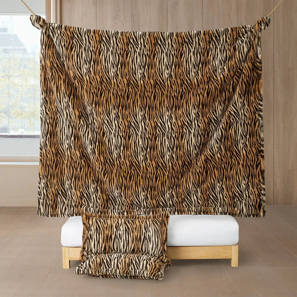 There's a Bengal in My Bed - Coma Inducer? Oversized Comforter Set - Black and Orange Stripes