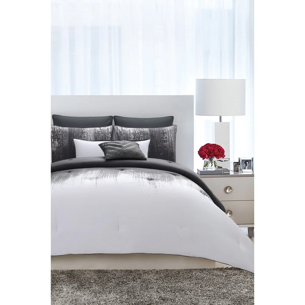 Vince Camuto Lyon Two-tone Brushstroke Comforter Set