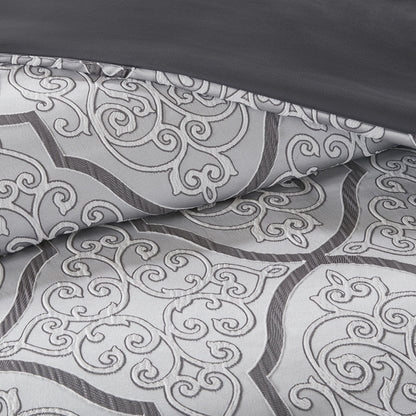 Madison Park Anouk Silver 12 Piece Comforter Set with Cotton Bed Sheets