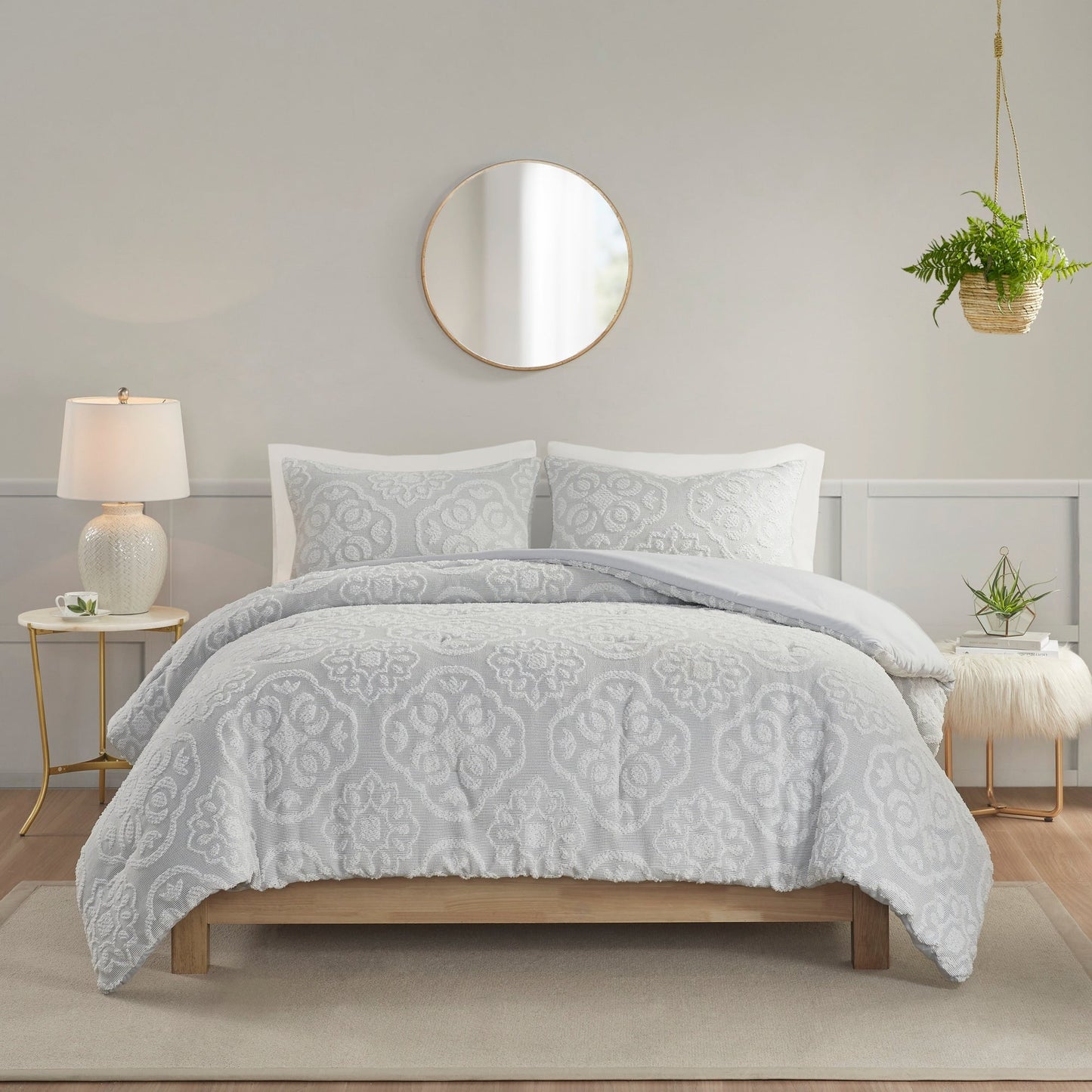 Madison Park Maeve 3 Piece Tufted Woven Medallion Comforter Set