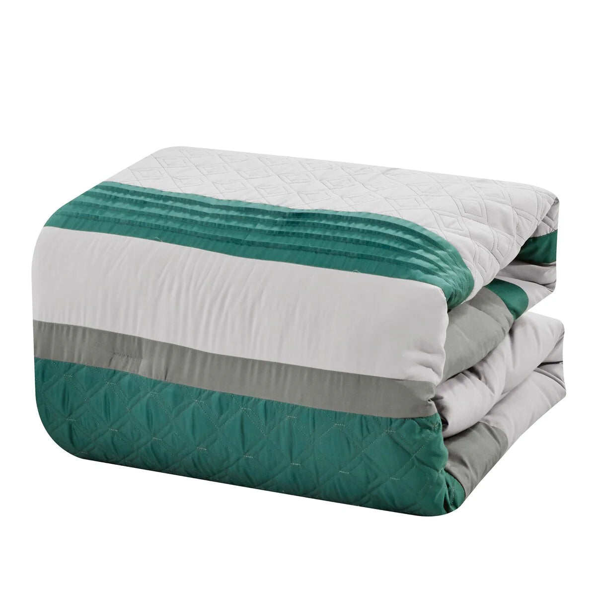 Wellco Bedding Comforter Set Bed In A Bag - 7 Piece Luxury Bedding Sets - Oversized Bedroom Comforters, Green