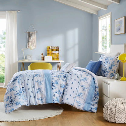 Intelligent Design Kaia Floral Striped Comforter Set