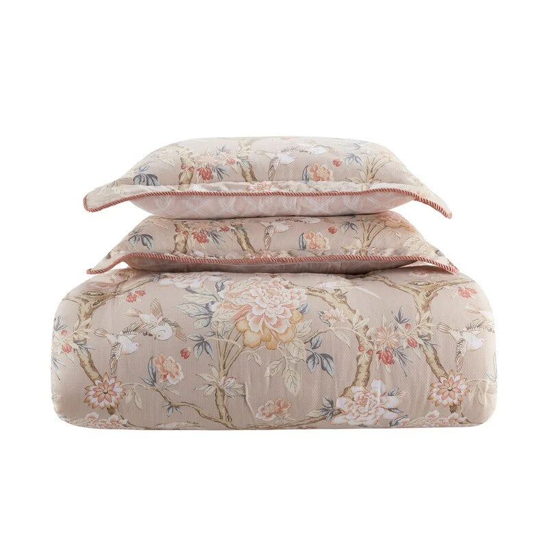 Waverly Mudan 100% Cotton Queen 4pc Comforter Set