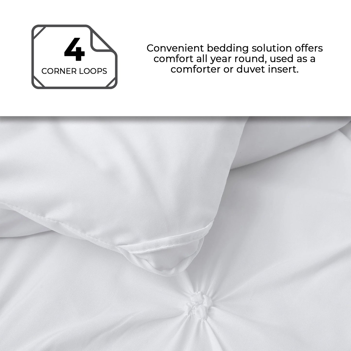 3 Piece Pintuck Pinch Pleat Comforter Set, Bedding Set for All Season, White