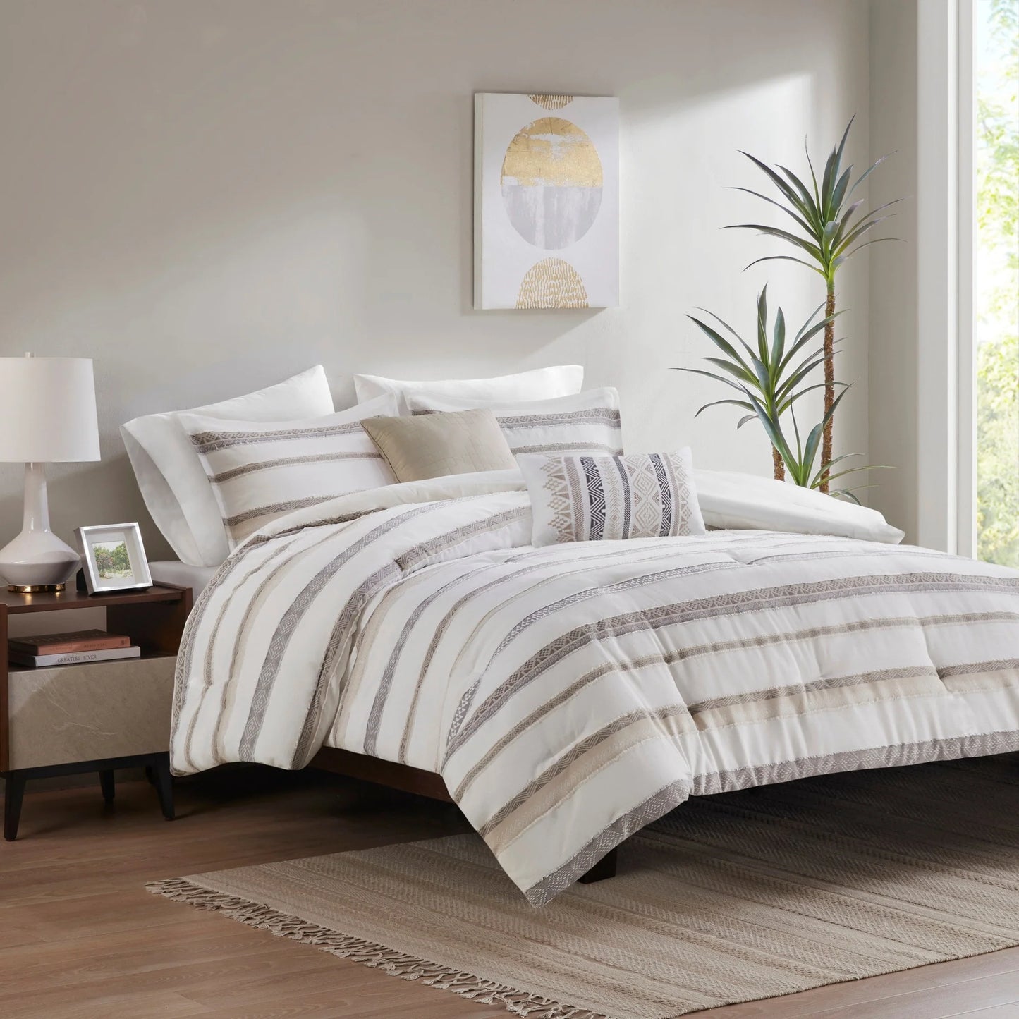 Madison Park Langley 5 Piece Clipped Jacquard Comforter Set