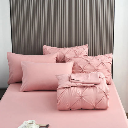 8-piece Pinch Pleated Bed-in-a-Bag Down Alternative Comforter Set