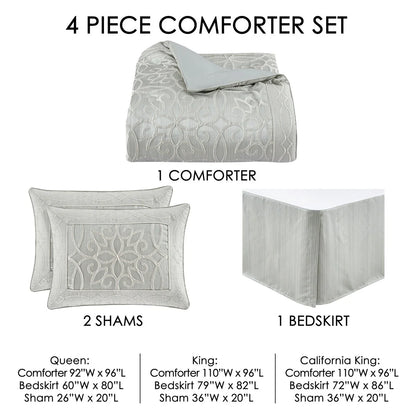 Five Queens Court Nouveau 4-piece Comforter Set