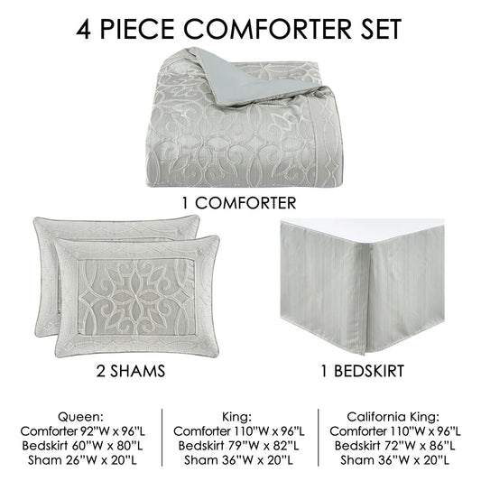 Five Queens Court Nouveau 4-piece Comforter Set