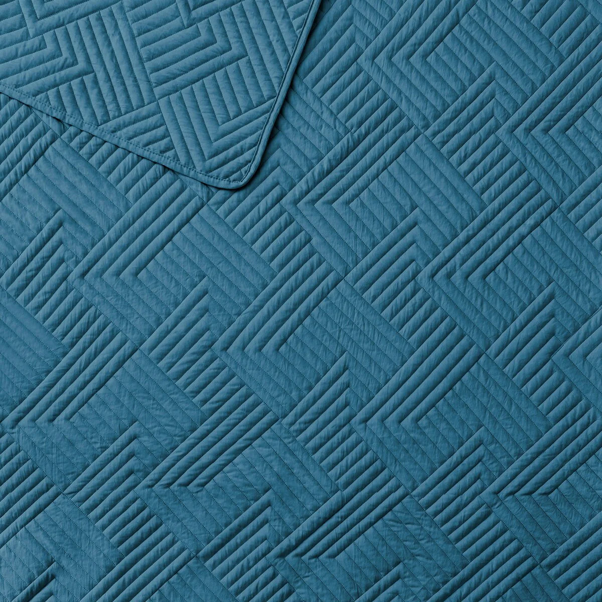Garment Wash Grid Stitched Ultra Soft Microfiber 3-Piece Quilt Set