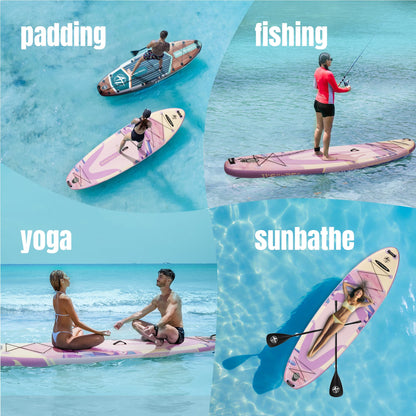 11'6"x35" Inflatable Stand Up Paddle Board 450LBS Weight Capacity Extra Wide Non-Slip Stable Deck Adult SUP,Premium Accessories Kit & Backpackfor Yoga, Fishing, Surf